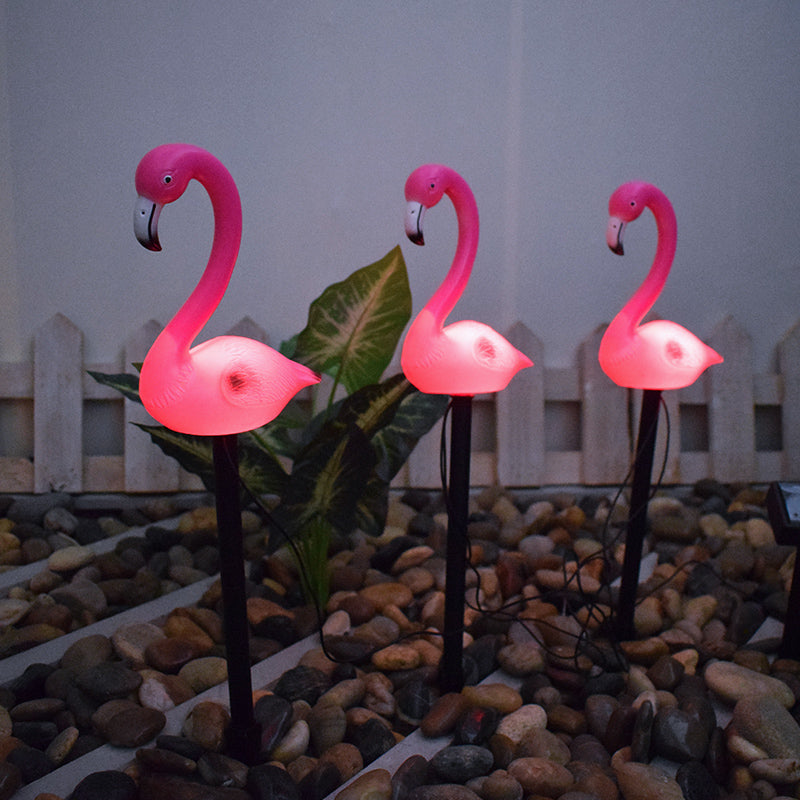New LED Solar Outdoor Landscape Lights Flamingo One For Three Modern Garden Lights Garden Decoration Lawn Lights