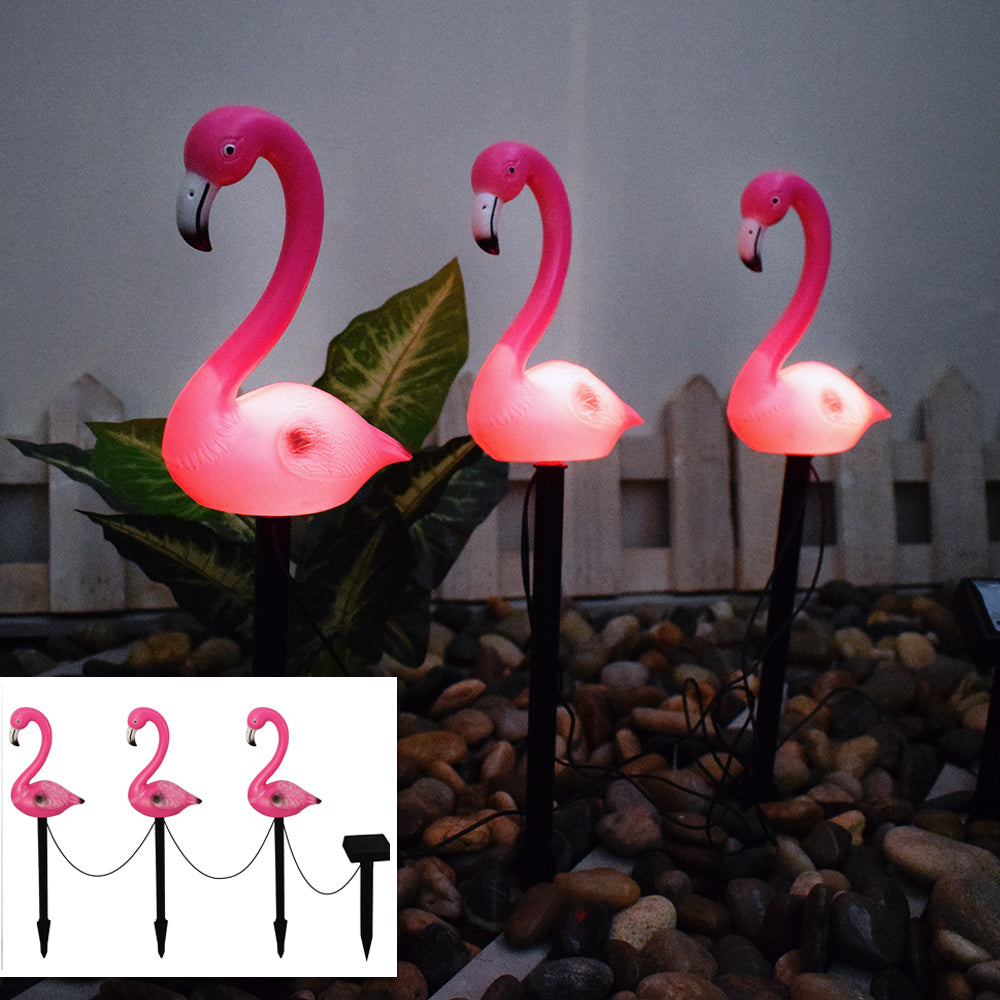 New LED Solar Outdoor Landscape Lights Flamingo One For Three Modern Garden Lights Garden Decoration Lawn Lights