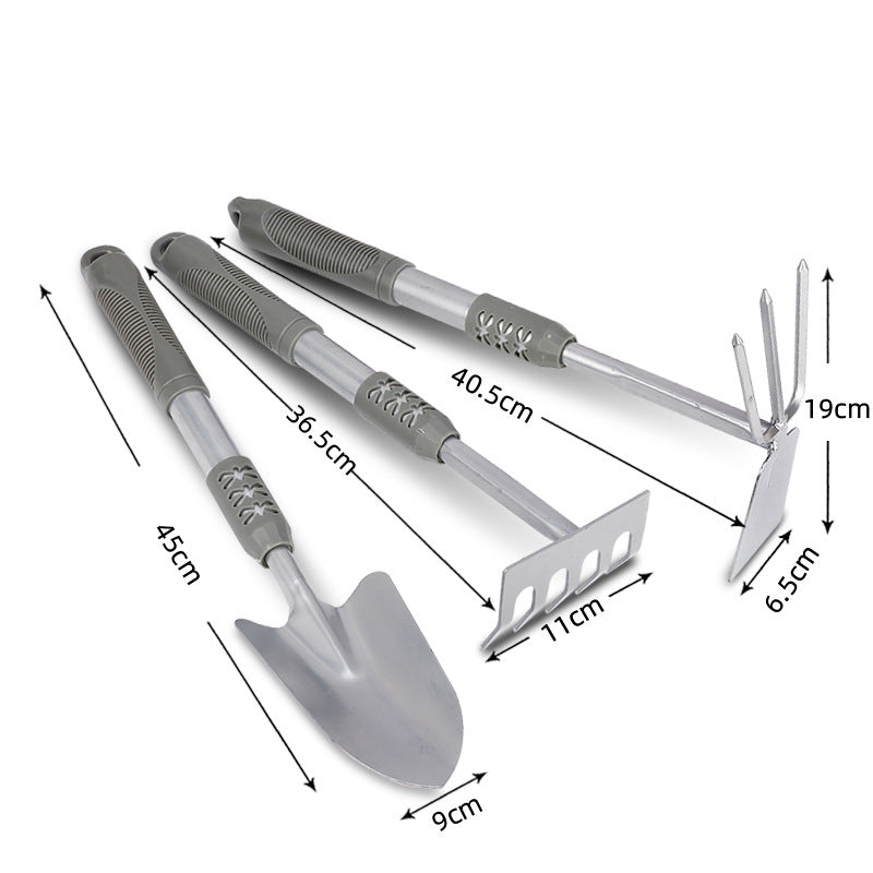 Planting Tools Home Gardening Flower Shovel Planting Flowers And Vegetables Small Shovel Silver Three-Piece Set